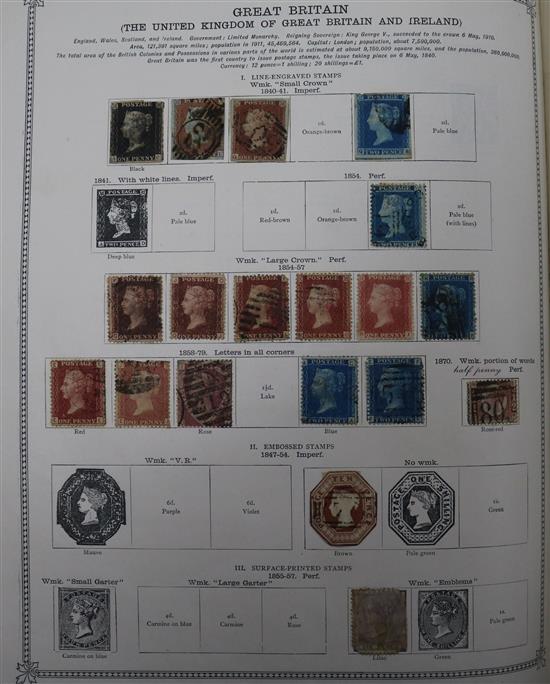 A Stanley Gibbons leather bound Ideal Postage Stamp Album